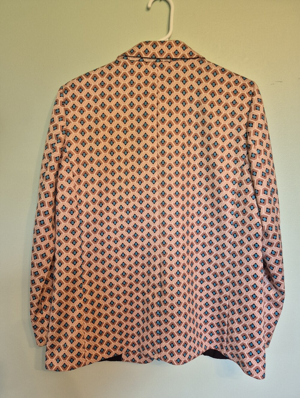 Esqualo Women's Tan Geometric Modern Print Structured Blazer Size Medium - Picture 8 of 9